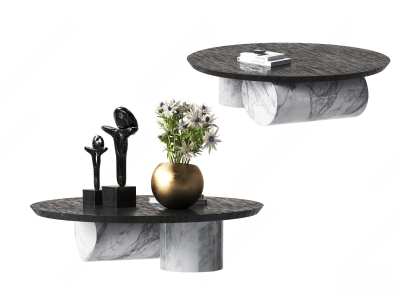 现代茶几组合3D模型下载